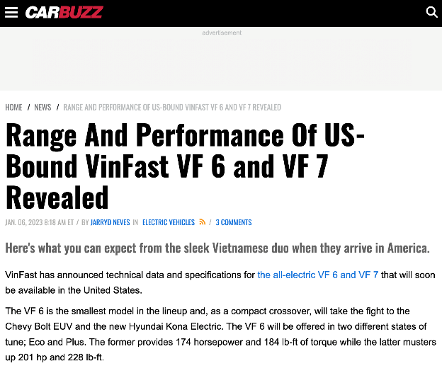 Xe VinFast VF 6, VF 7 nhận nhiều lời khen của truyền thông quốc tế tại CES 2023 - 3