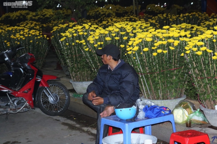 Đêm muộn 29 Tết, tiểu thương gắng gượng ngồi trong gió rét ngóng khách mua hoa - 1