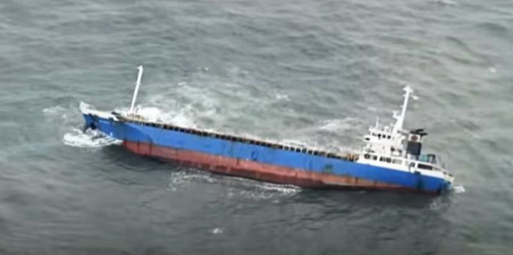 Tàu chở hàng bị lật ngoài khơi Nhật Bản: Cứu được 4 thủy thủ người Trung Quốc - 1