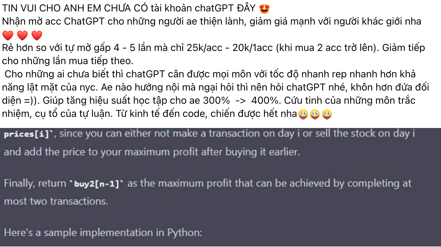 Chưa về đến Việt Nam, tài khoản ChatGPT đã được rao bán tràn 'chợ mạng' - 1
